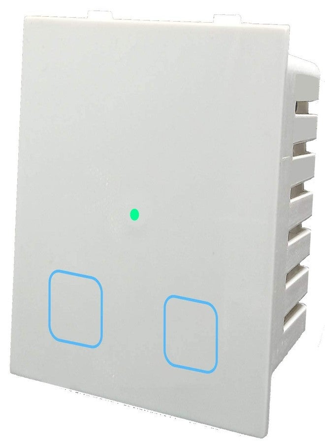 Smarteefi Touch 2 Port WiFi Smart Switch, Execute Schedule Even if no Internet, Compatible with Alexa/Google Home (White) - Image 1